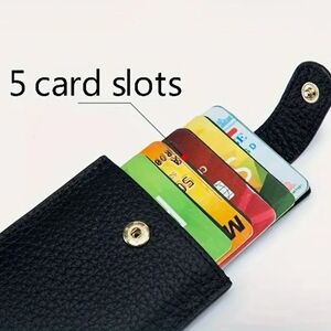 - Black Wallet Card Holder with 5 Slots